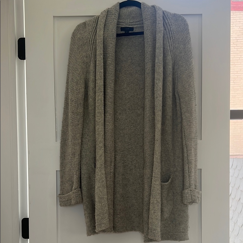 J. Crew Gray Cardigan Sweater Lightweight Knit
